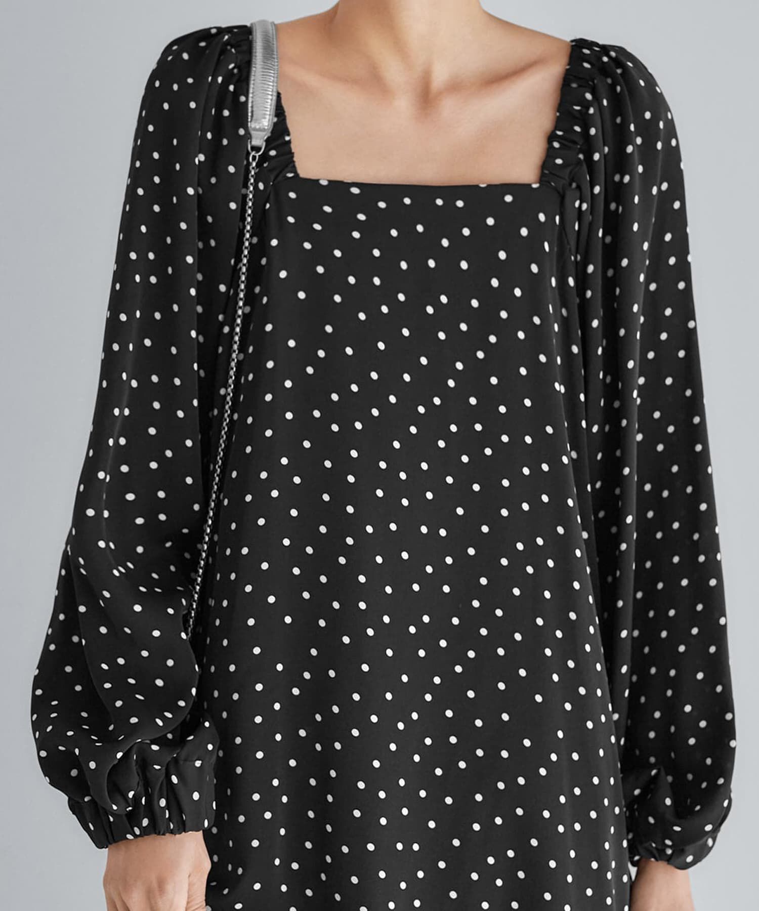 STYLE DELI「ドット柄スクエアネックワンピ―ス」|ワンピース|