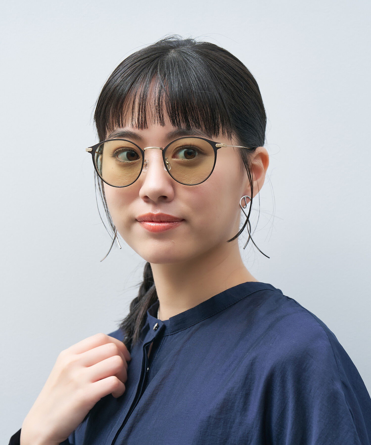  「Zoff | UNITED ARROWS ボストン型 サングラス メタル チタン 軽量 UVカット ユナイテッドアローズ」|サングラス|オレンジ