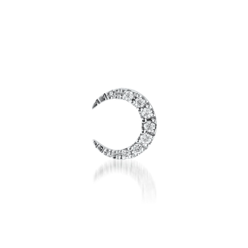 STAR JEWELRY「DIAMOND MOON PIERCED EARRING(片耳用)」|ピアス|プラチナ