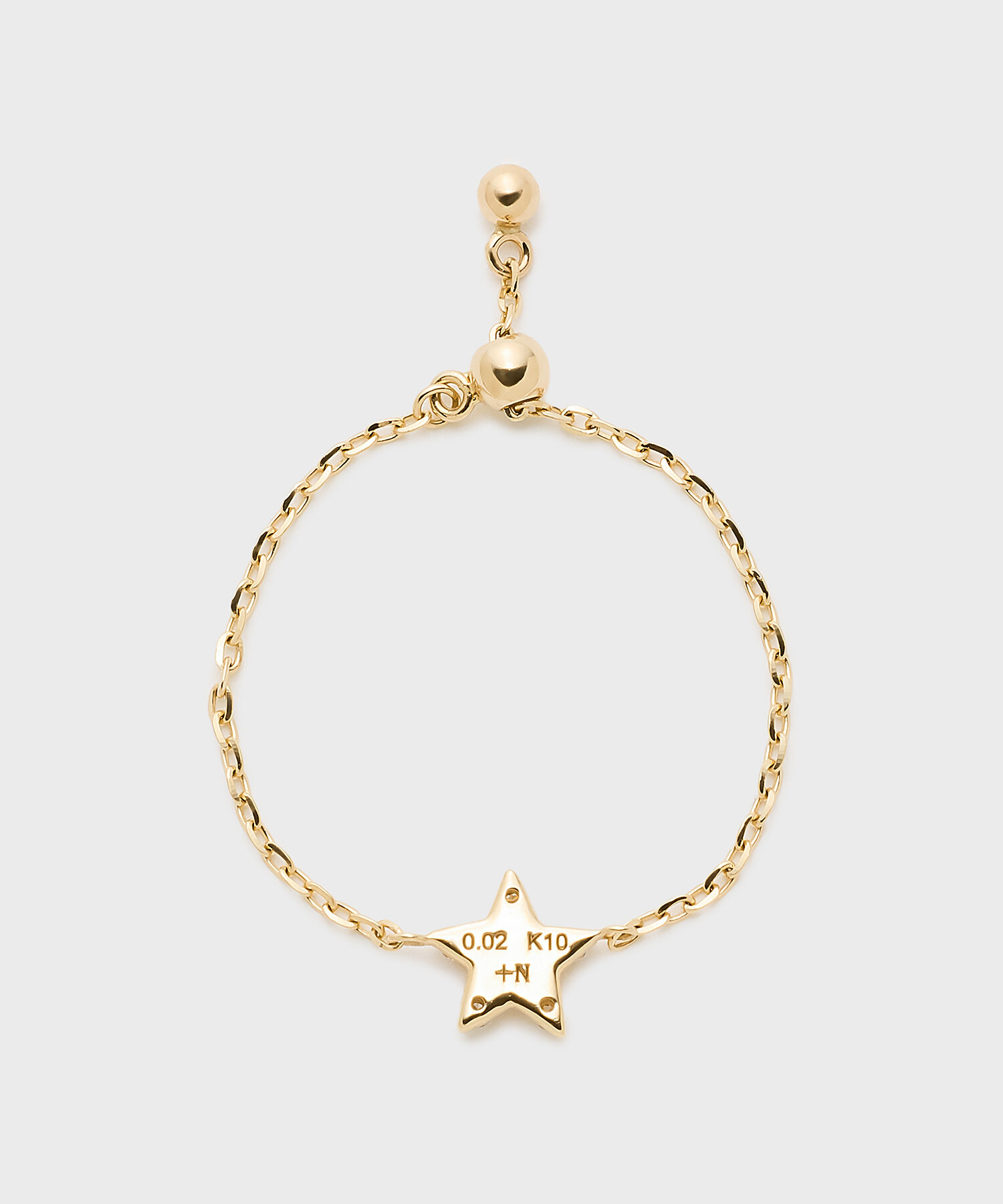 NOJESS「【Tiny Motif】K10ダイヤモンドスターチェーンリング（0.02ct）」|リング|