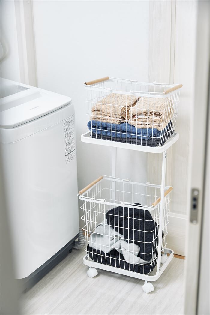 BACKYARD FAMILY「ランドリーラック バスケット付き 通販 ランドリーバスケット 2段 洗濯かご 洗濯物カゴ」|その他|