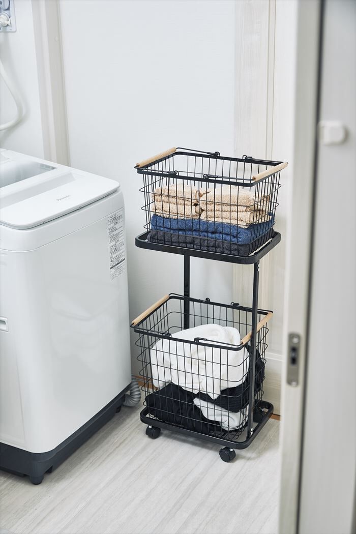 BACKYARD FAMILY「ランドリーラック バスケット付き 通販 ランドリーバスケット 2段 洗濯かご 洗濯物カゴ」|その他|