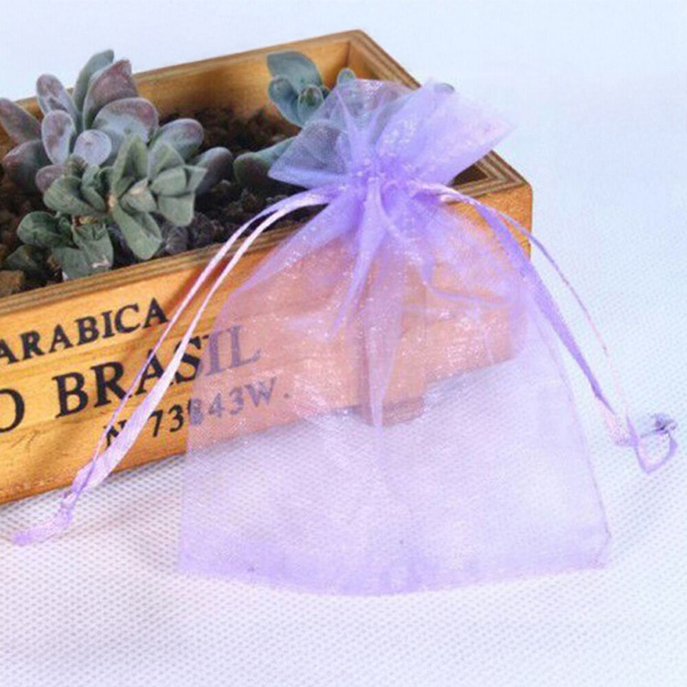 BACKYARD FAMILY「オーガンジー 巾着 100枚 通販 巾着袋 100枚セット ラッピング 袋 オーガンジーポーチ」|その他|パープル1