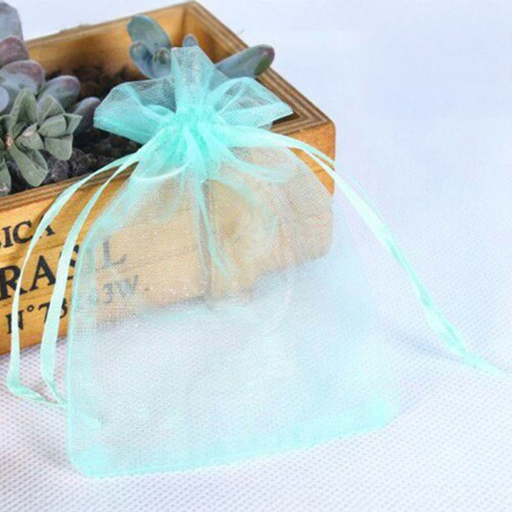 BACKYARD FAMILY「オーガンジー 巾着 100枚 通販 巾着袋 100枚セット ラッピング 袋 オーガンジーポーチ」|その他|ブルー1