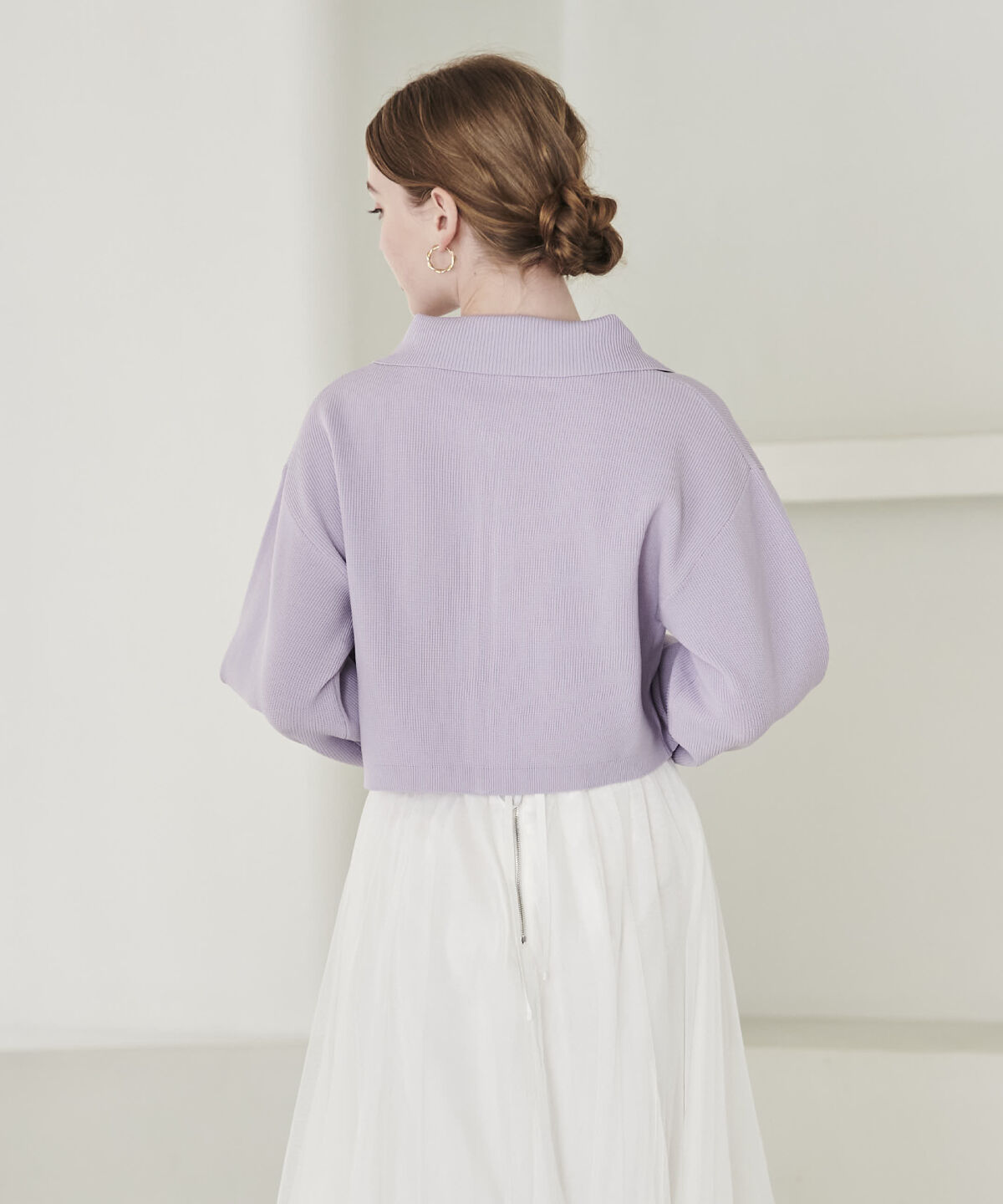 アンドクチュール「ダブルジップ片畦ニットブルゾン」|カーディガン|