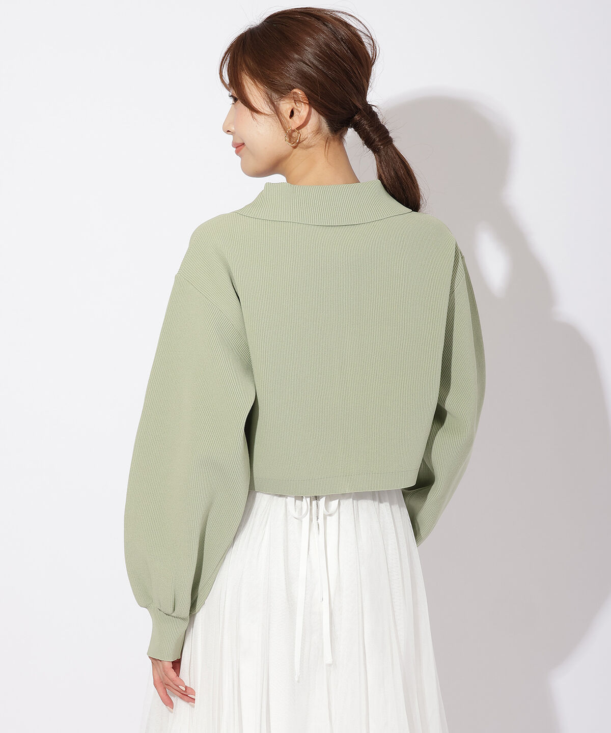 アンドクチュール「ダブルジップ片畦ニットブルゾン」|カーディガン|