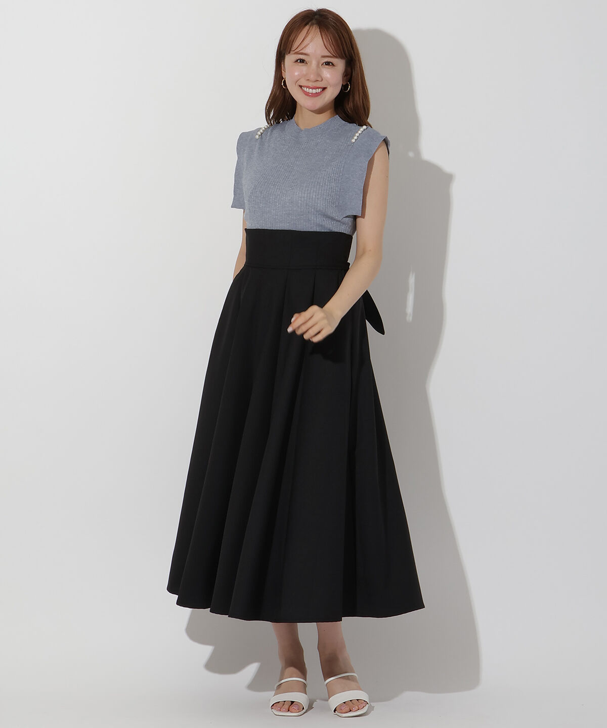 アンドクチュール「バックリボンフレアスカート」|フレア|