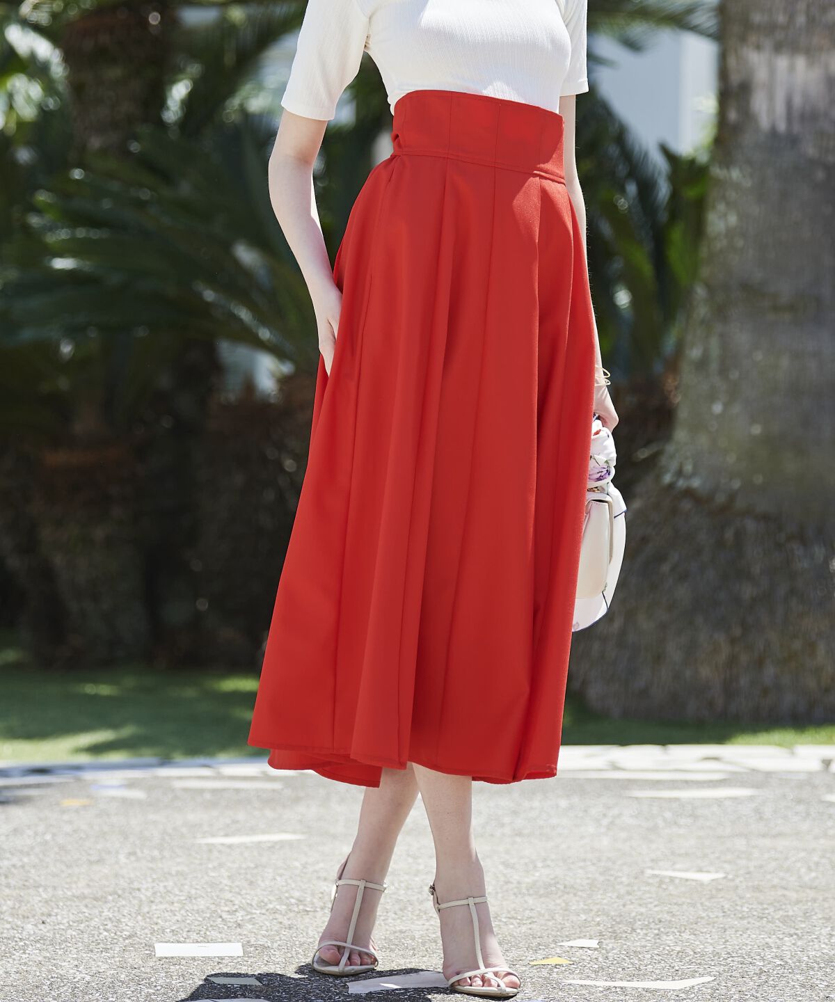 アンドクチュール「バックリボンフレアスカート」|フレア|