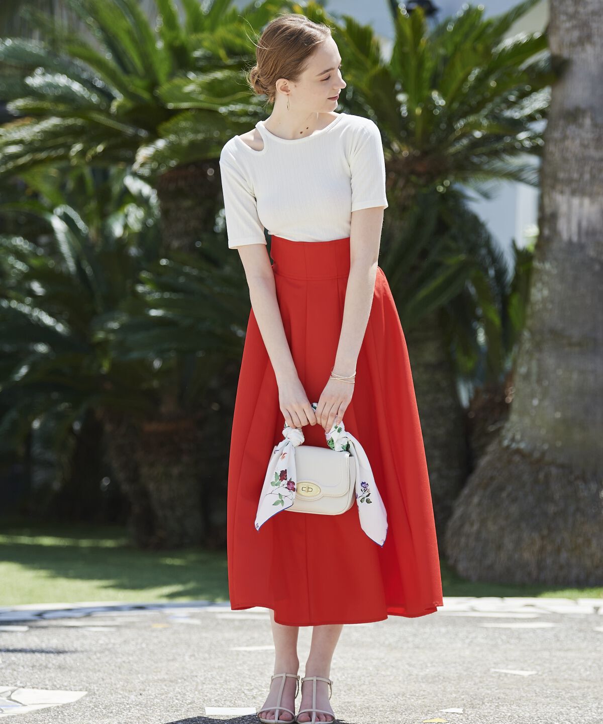 アンドクチュール「バックリボンフレアスカート」|フレア|