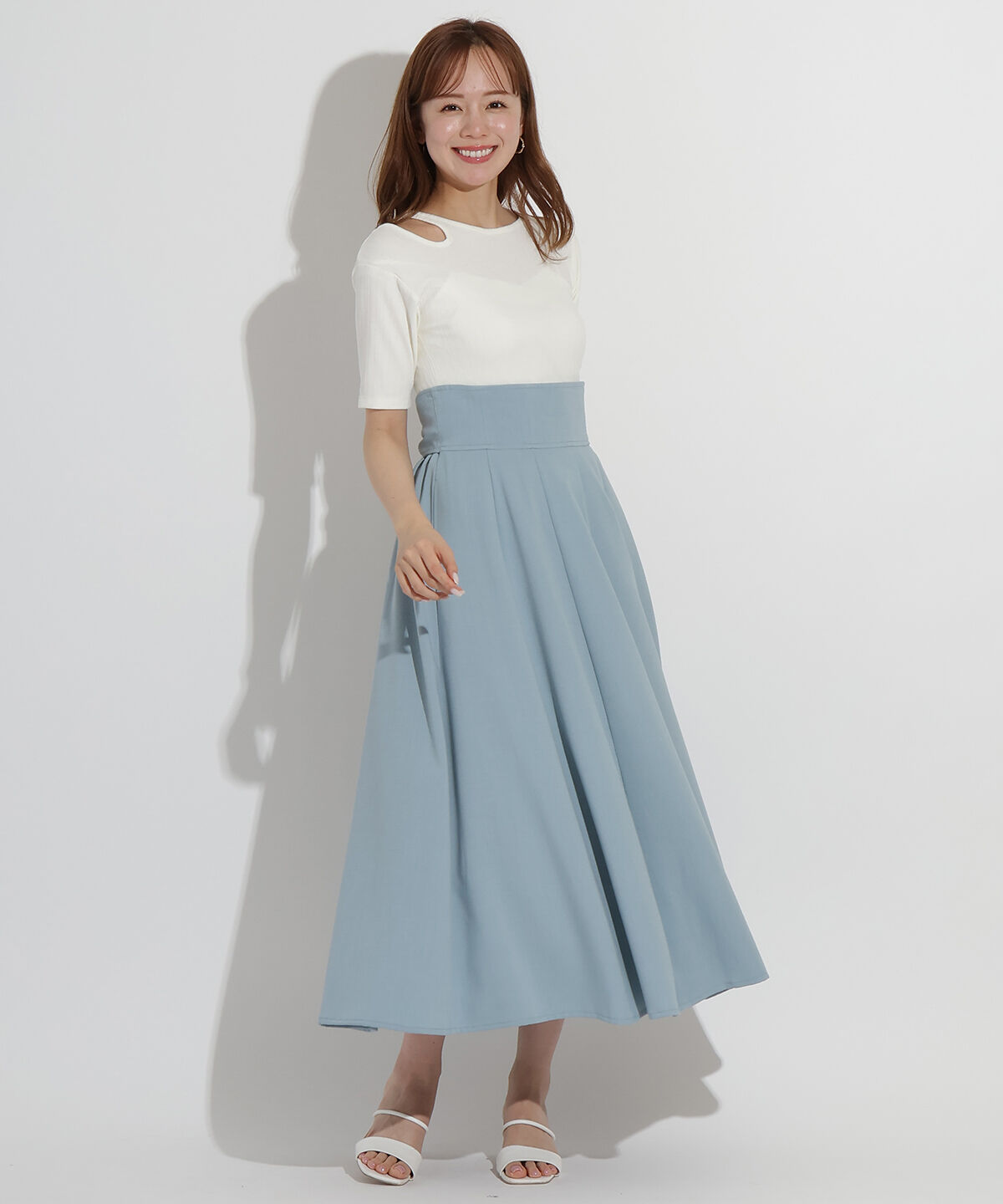 アンドクチュール「バックリボンフレアスカート」|フレア|