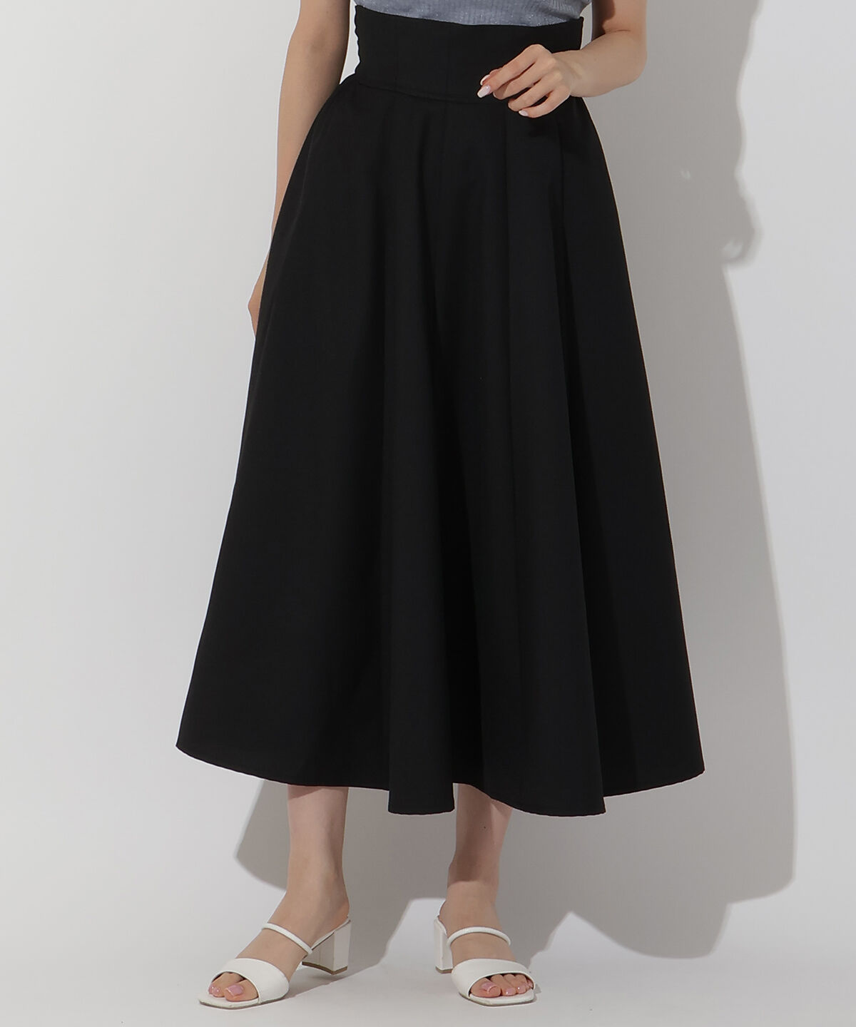 アンドクチュール「バックリボンフレアスカート」|フレア|