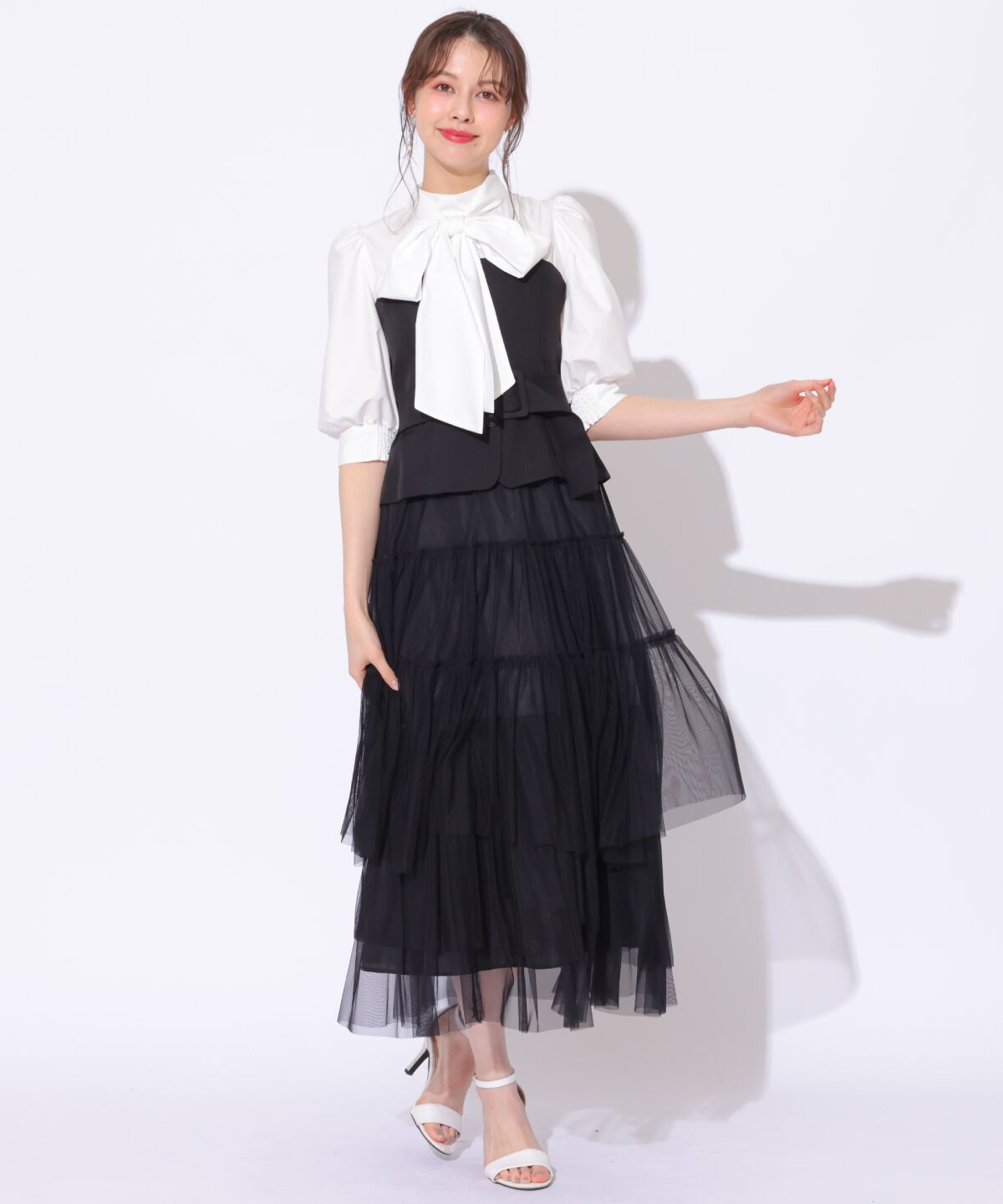 アンドクチュール「ビスチェ切替ドッキングワンピース」|ワンピース|