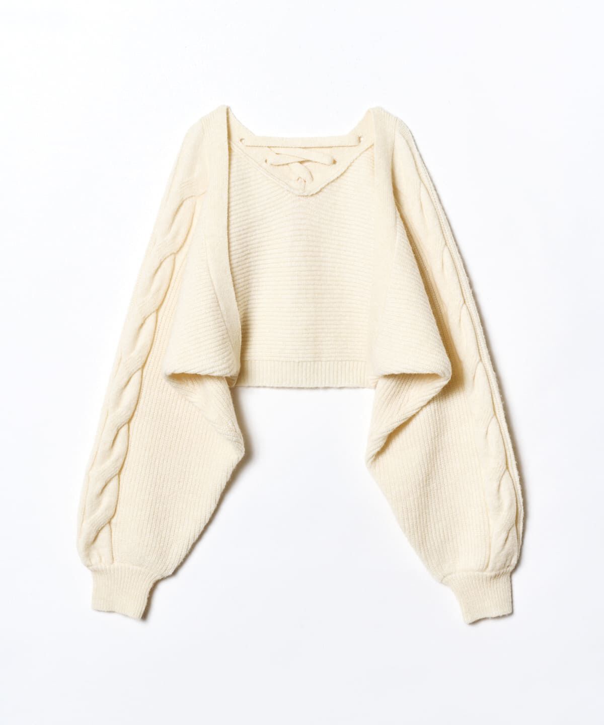 REDYAZEL「バックレースアップケーブルボレロ」|カーディガン|