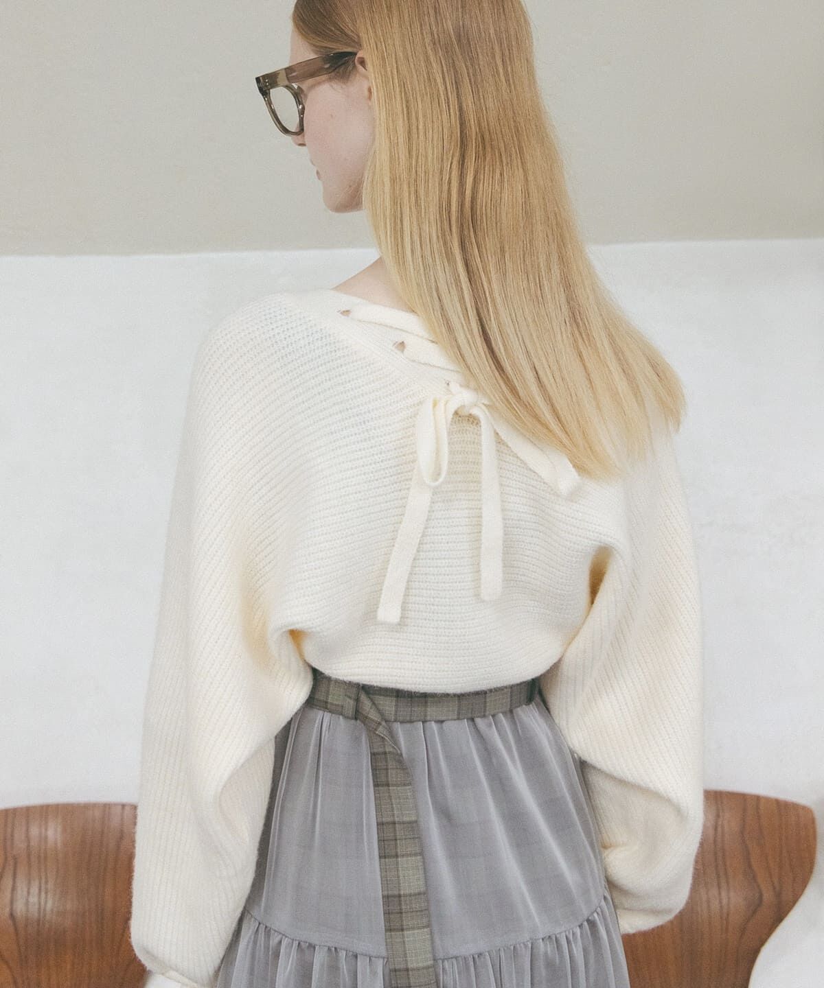 REDYAZEL「バックレースアップケーブルボレロ」|カーディガン|