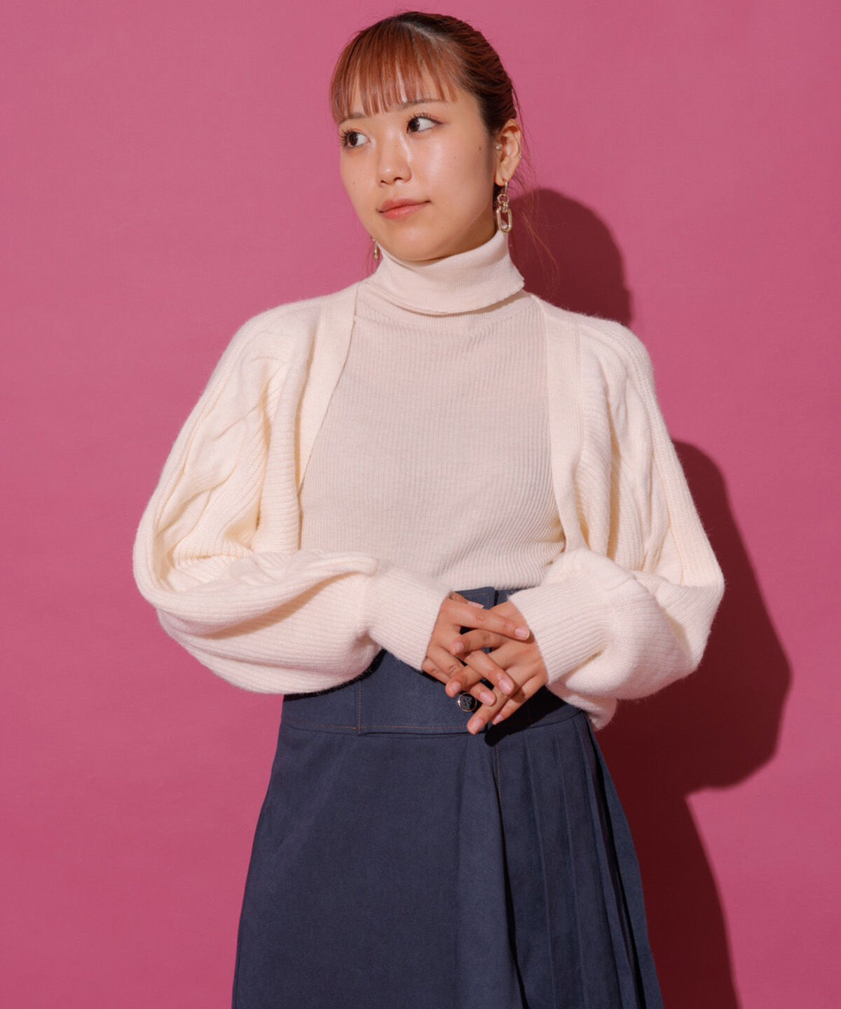 REDYAZEL「バックレースアップケーブルボレロ」|カーディガン|