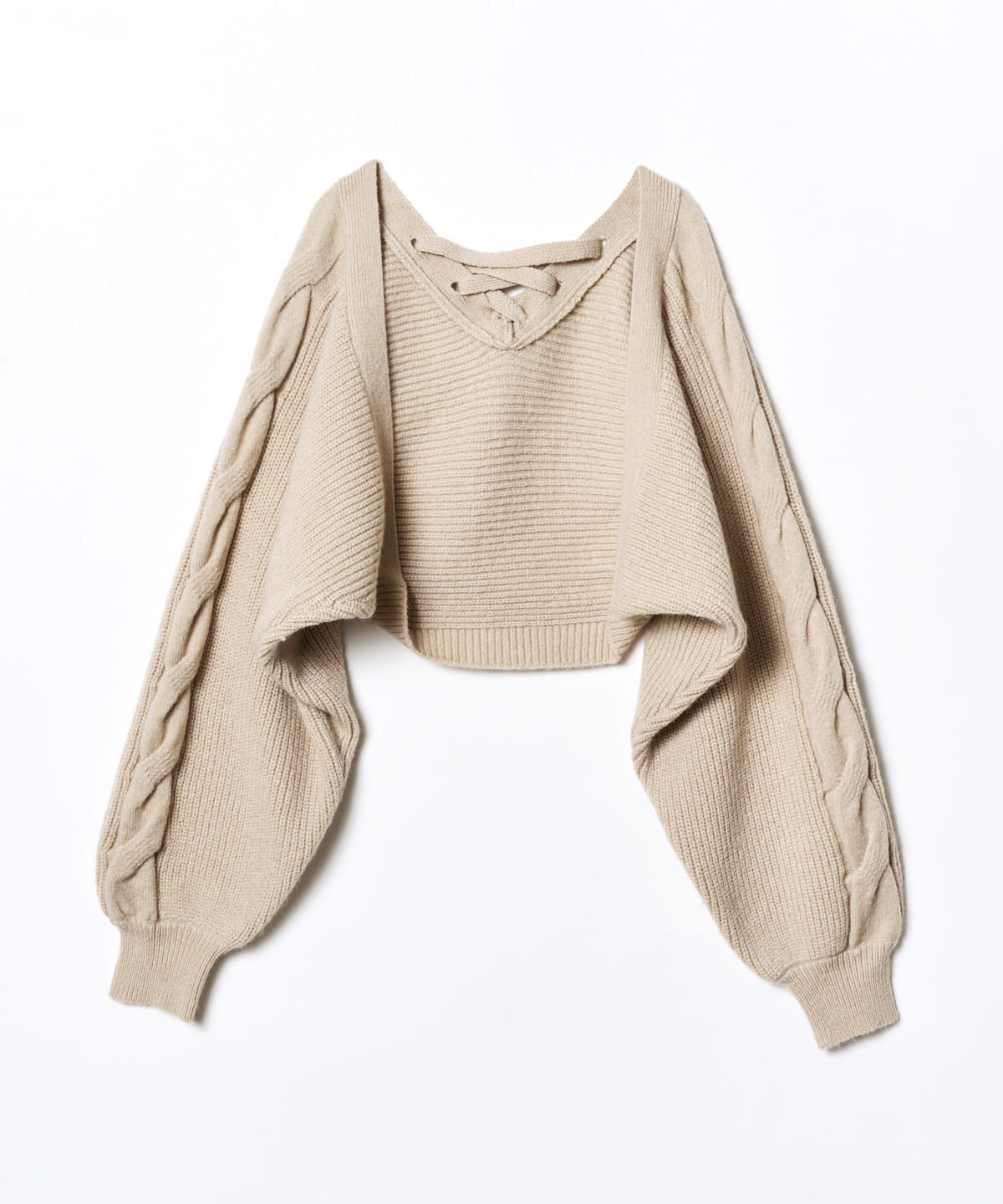 REDYAZEL「バックレースアップケーブルボレロ」|カーディガン|