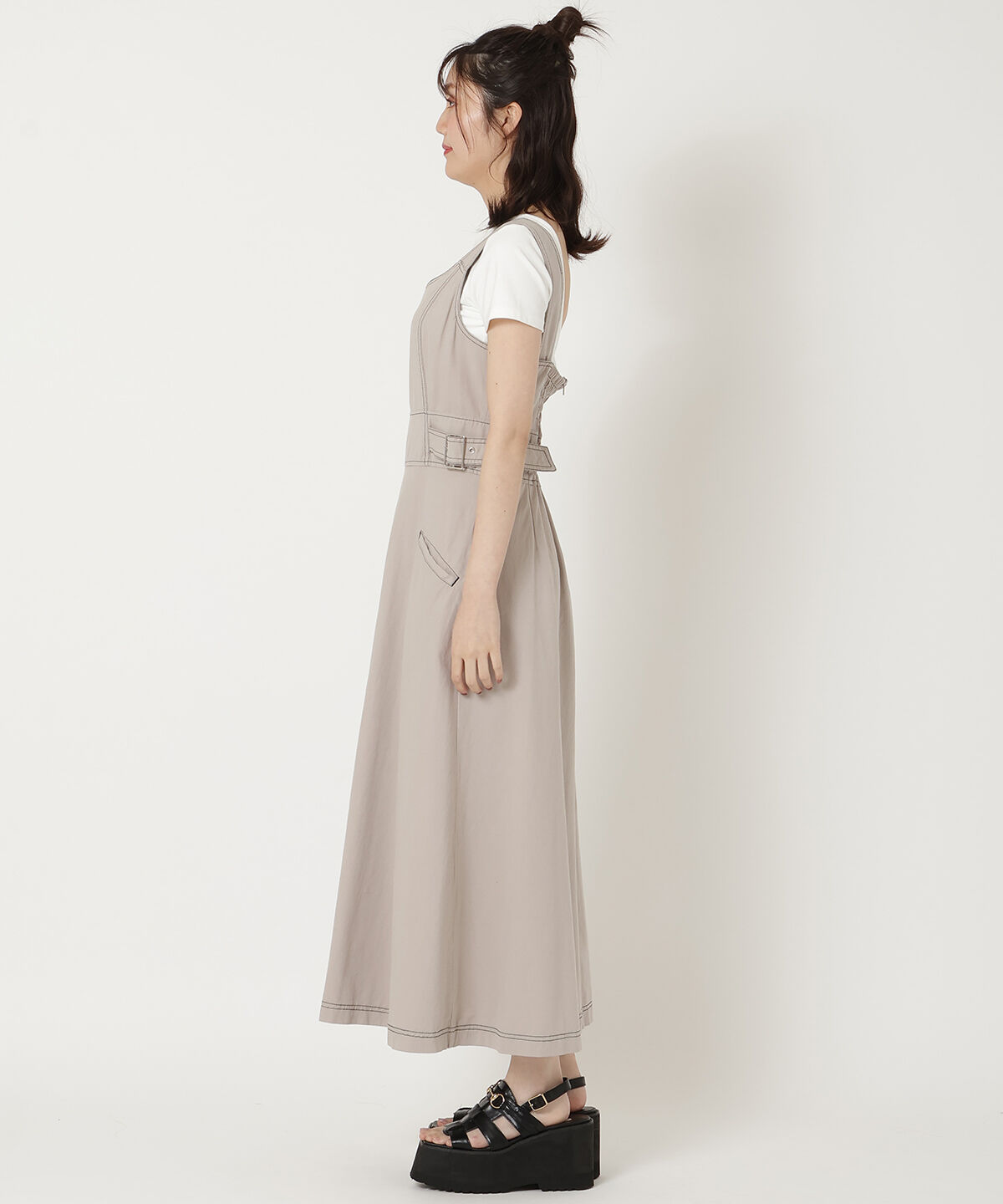 REDYAZEL「ステッチカラーワンピース」|ジャンパースカート|