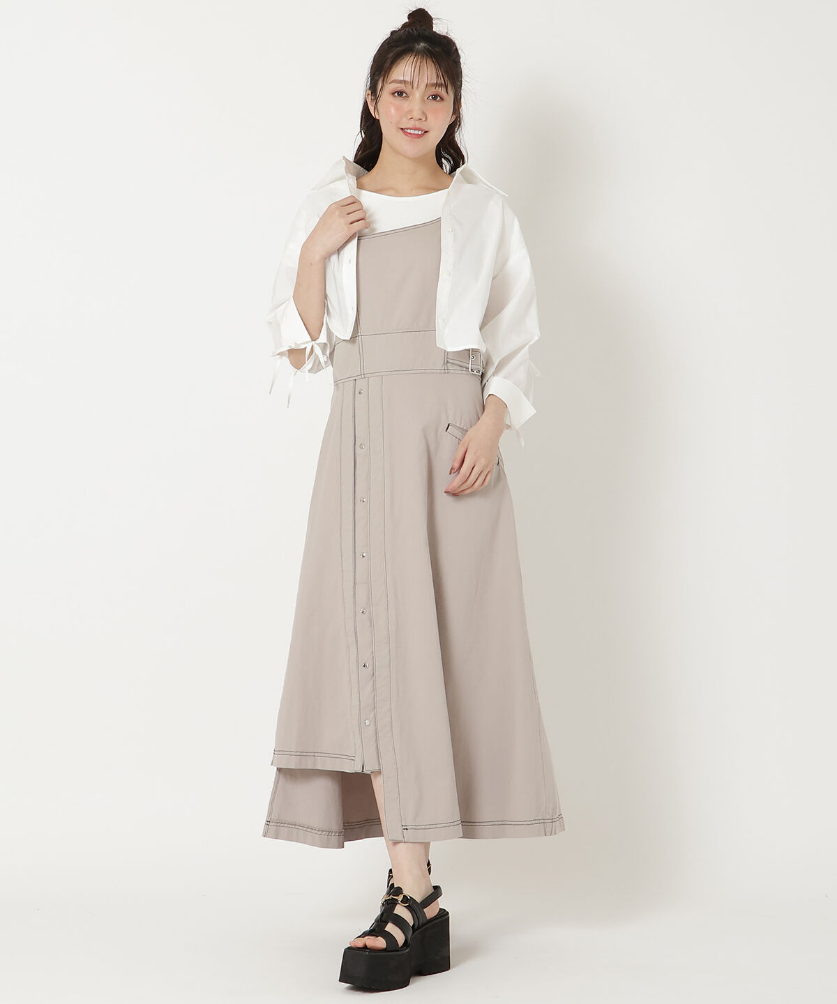 REDYAZEL「ステッチカラーワンピース」|ジャンパースカート|