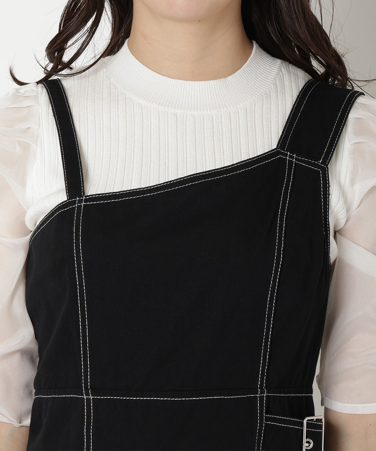 REDYAZEL「ステッチカラーワンピース」|ジャンパースカート|