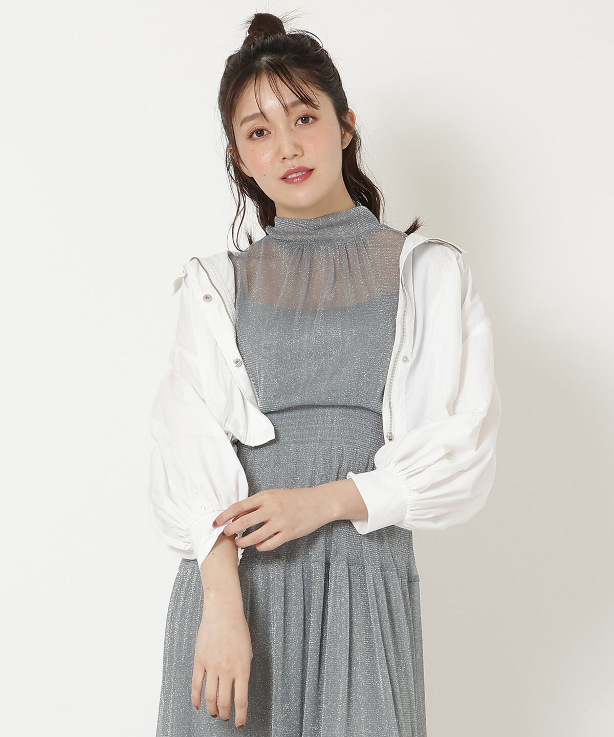 REDYAZEL「スタンドショートブルゾン」|ブルゾン・スタジャン|ホワイト