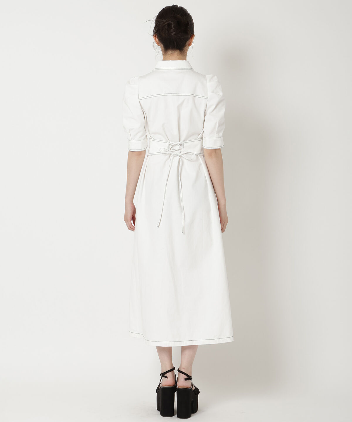 REDYAZEL「デニムポケットパワショルロングワンピース」|ワンピース|