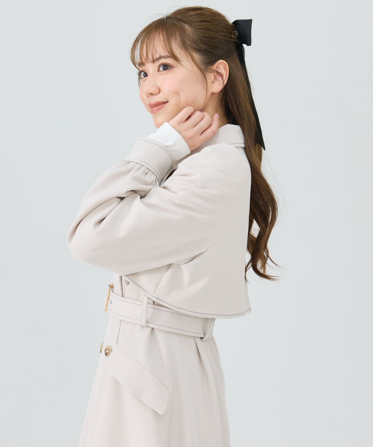 REDYAZEL「パフスリーブロングトレンチコート」|トレンチコート|