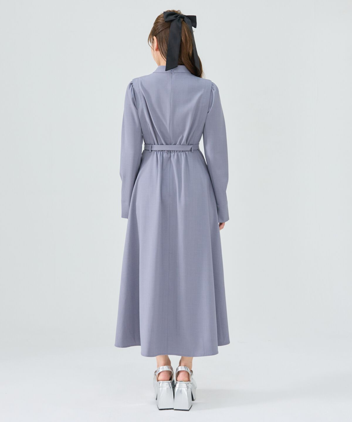 REDYAZEL「シャドウラメストライプカシュクールワンピース」|ワンピース|