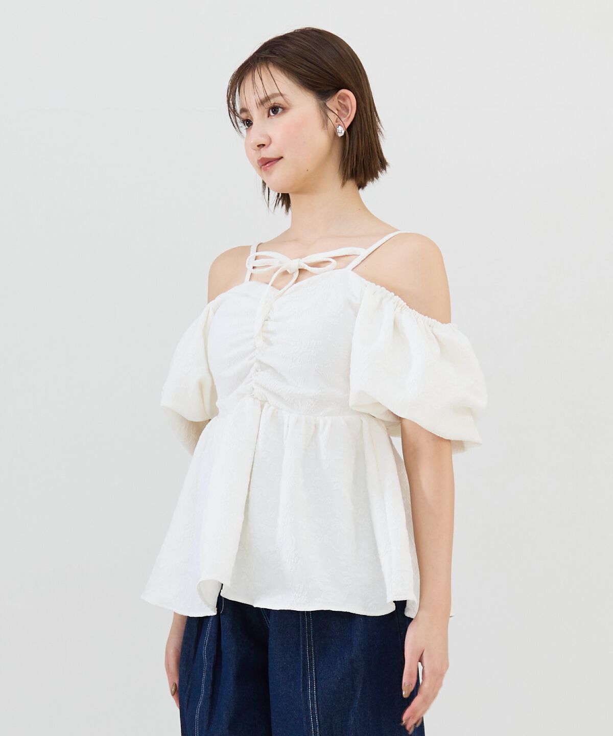 REDYAZEL「２WAYジャガードペプラムトップス」|シャツ・ブラウス|