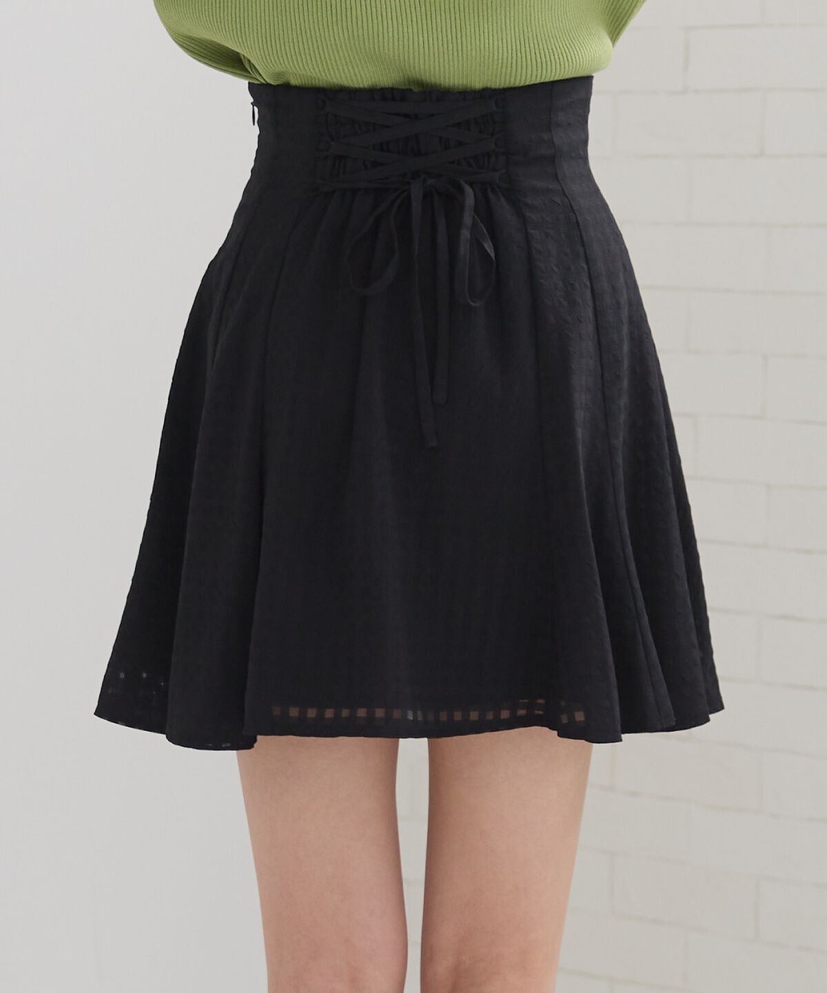 REDYAZEL「シアーチェックフレアミニスカート」|フレア|