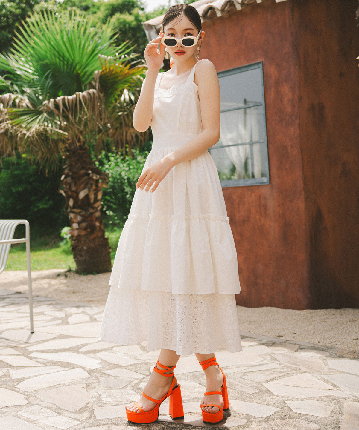 REDYAZEL「コットンレースティアードワンピース」|ワンピース|