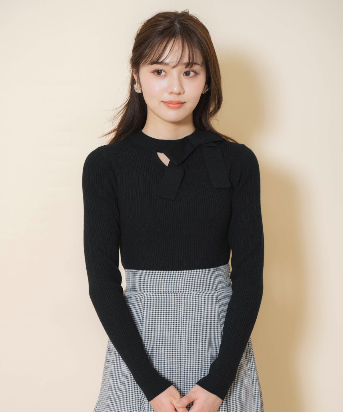 WILLSELECTION「アシメリボンプルオーバー」|ニット・セーター|