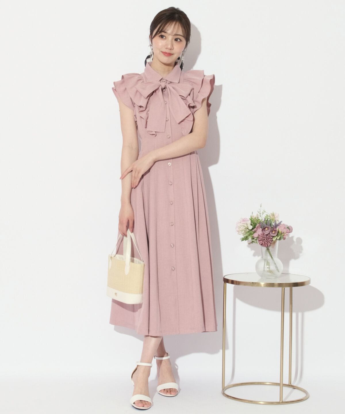 WILLSELECTION「リボンタイタックウエストシャツワンピース」|ワンピース|