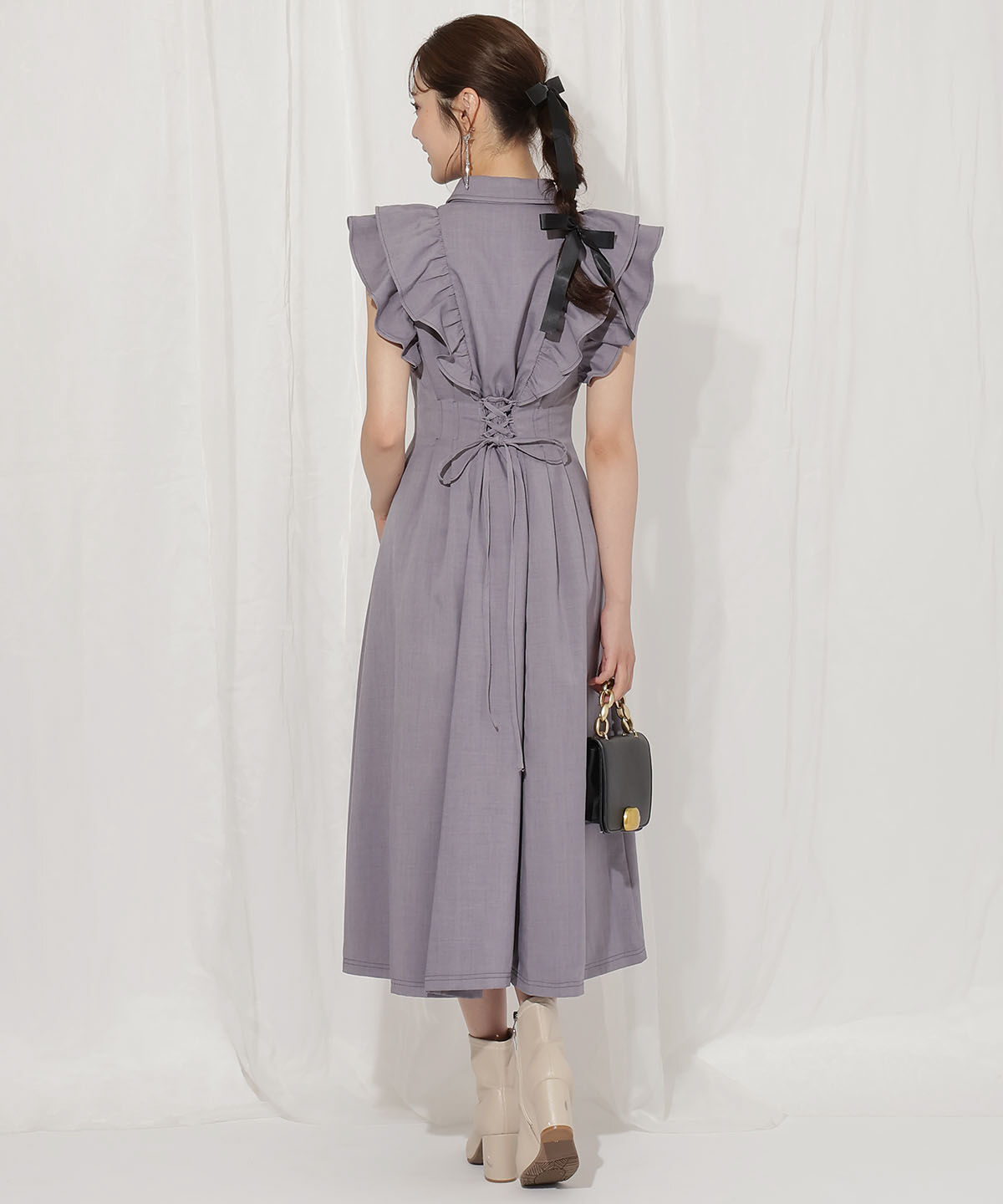 WILLSELECTION「リボンタイタックウエストシャツワンピース」|ワンピース|