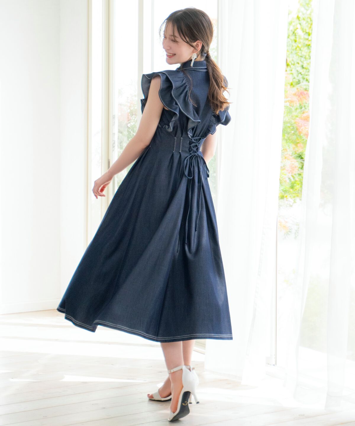WILLSELECTION「リボンタイタックウエストシャツワンピース」|ワンピース|
