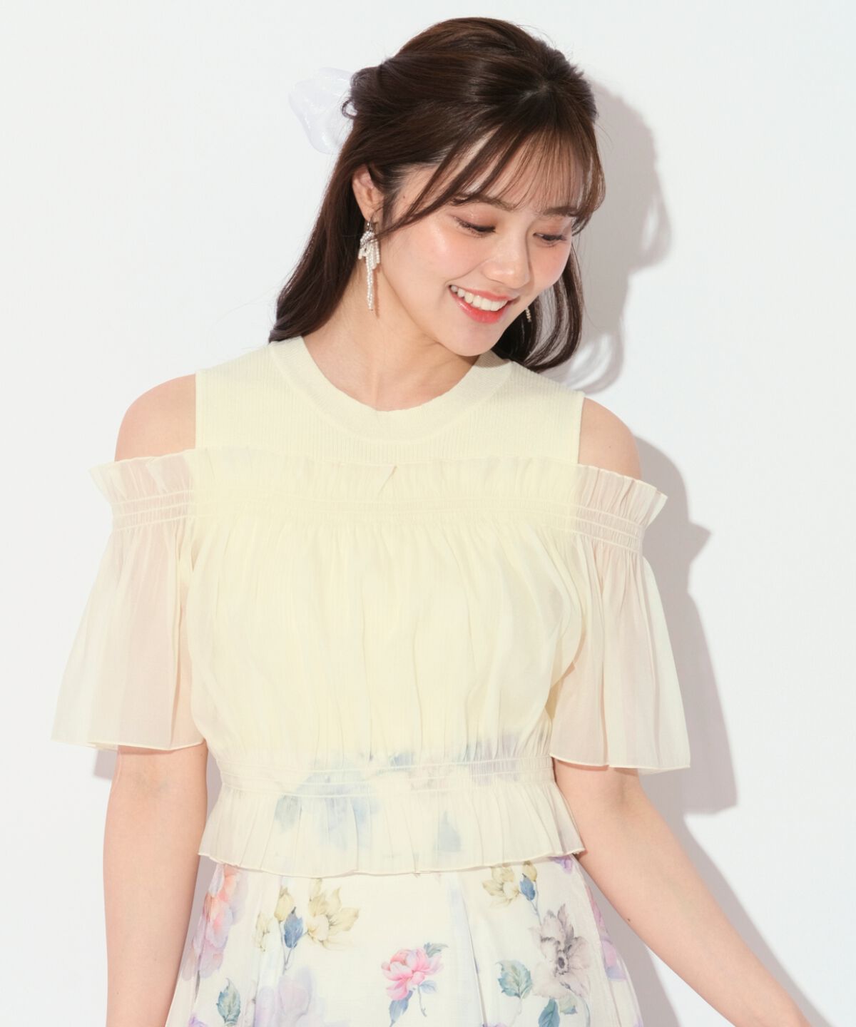 WILLSELECTION「レイヤード風オフショル半袖プルオーバー」|Tシャツ・カットソー|