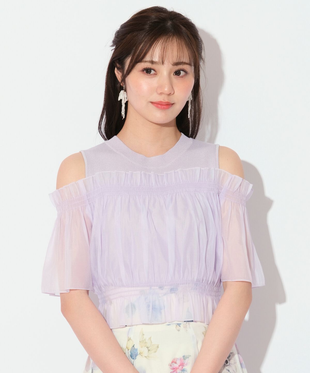 WILLSELECTION「レイヤード風オフショル半袖プルオーバー」|Tシャツ・カットソー|