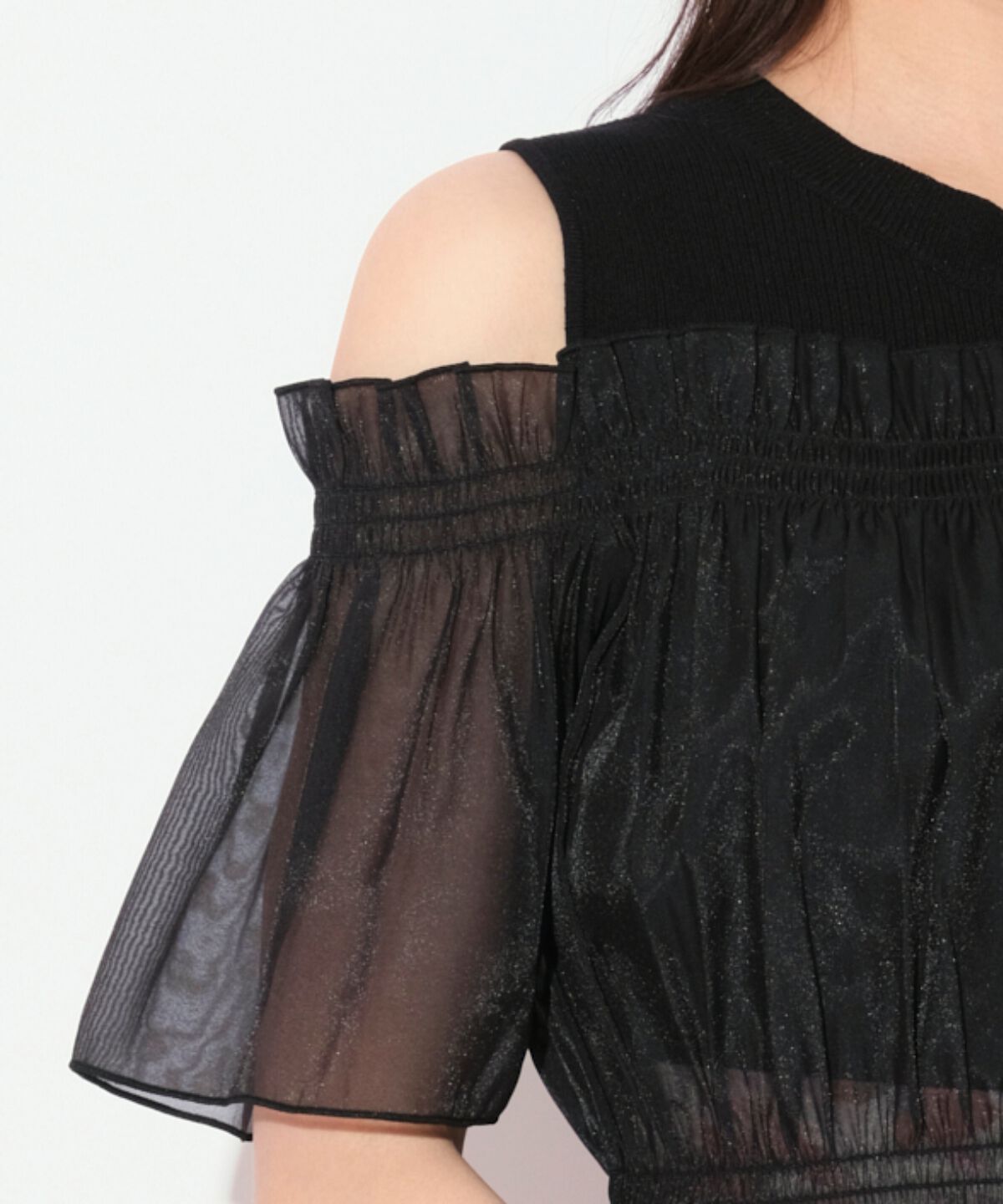 WILLSELECTION「レイヤード風オフショル半袖プルオーバー」|Tシャツ・カットソー|