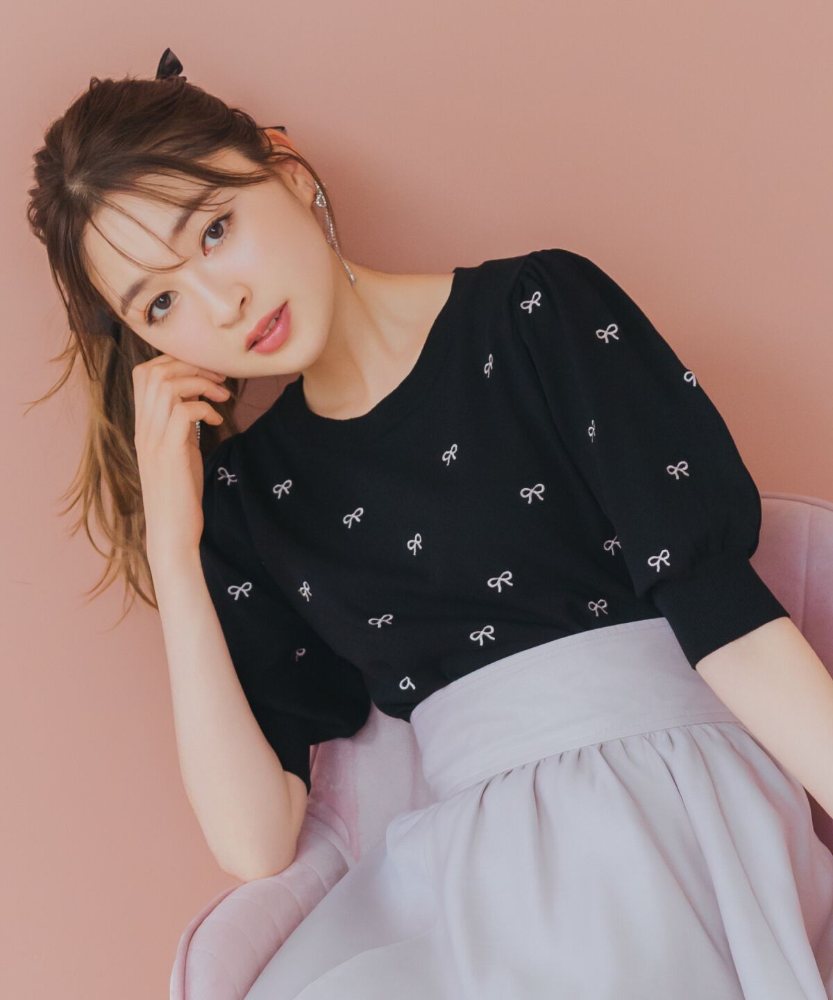 WILLSELECTION「バリエーションニット（リボン）」|ニット・セーター|ブラック