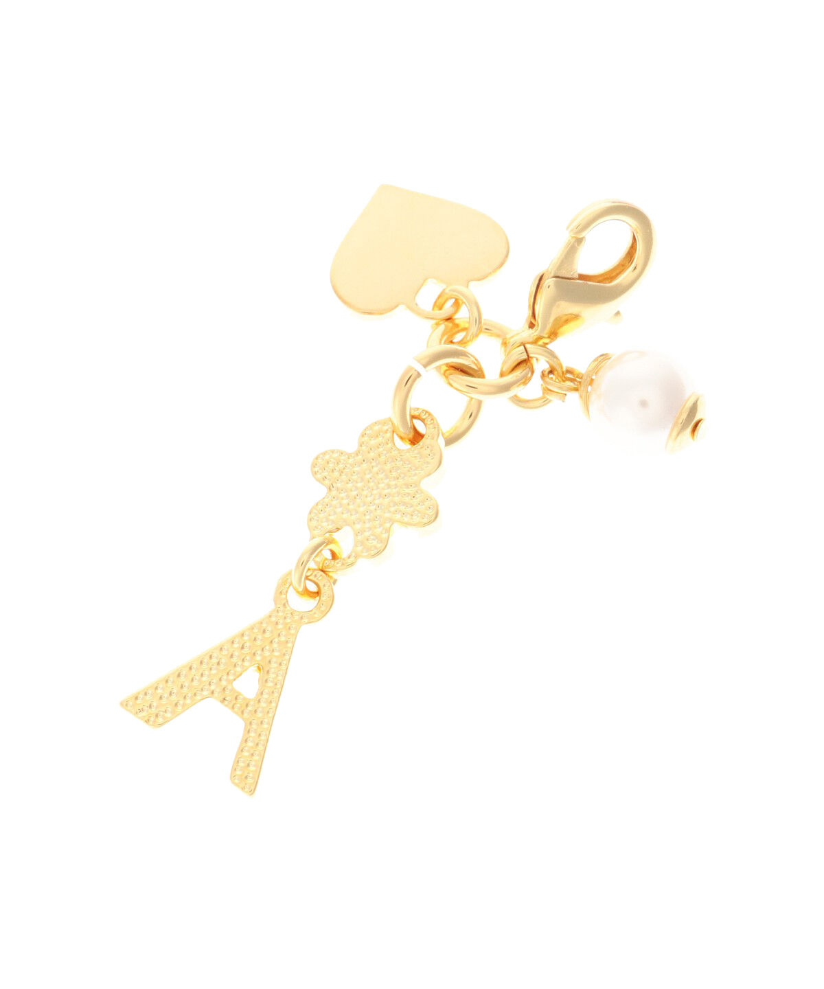 Samantha Thavasa Petit Choice「フラワーパール イニシャルファスナーチャーム A」|チャーム・キーホルダー|