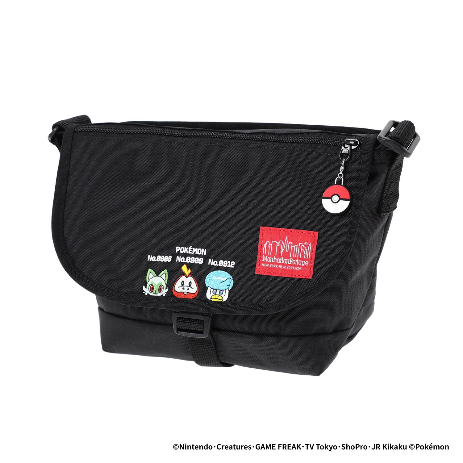 Manhattan Portage「Nylon Messenger Bag JR Flap Zipper Pocket Pokemon Paldea」|ショルダー・メッセンジャー|BLK