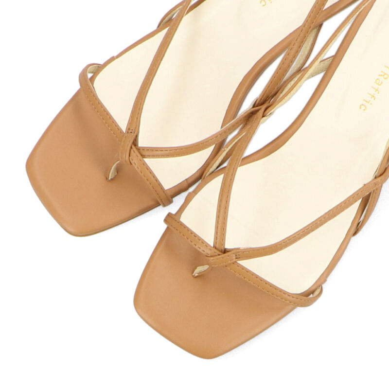 ORiental TRaffic「【定番】スクエアトゥトングヒールサンダル/21239 サンダル 人気 トレンド ヒール6.8cm」|サンダル|