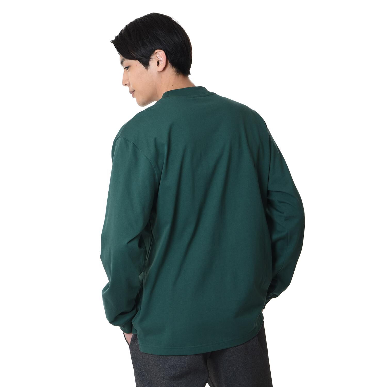 NEW BALANCE 「【NEW BALANCEｳｪｱ】M VarsityﾓｯｸﾈｯｸﾛﾝｸﾞｽﾘｰﾌﾞT」|Tシャツ・カットソー|