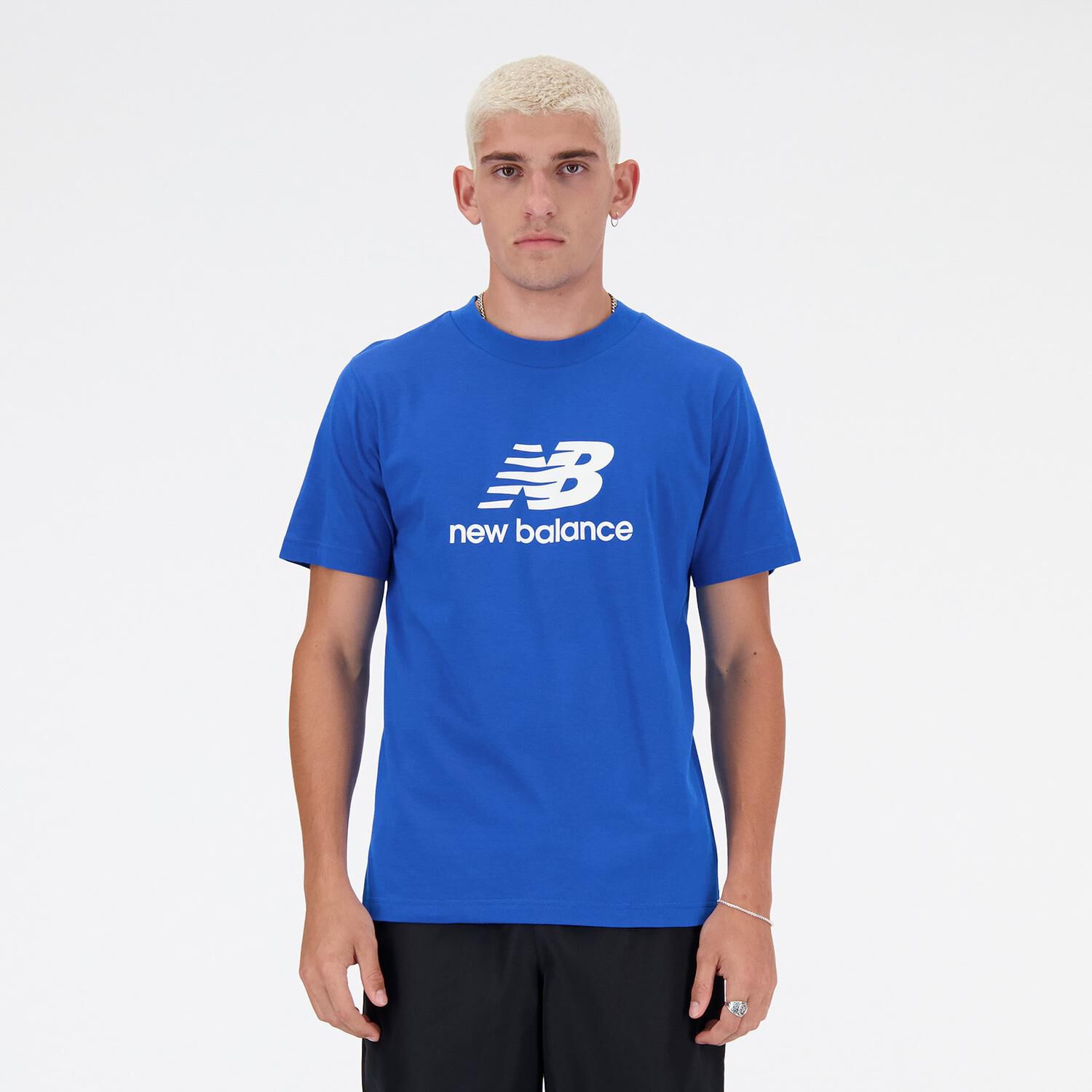 NEW BALANCE 「【NEW BALANCEｳｪｱ】M NB Stacked Logo Tｼｬﾂ」|Tシャツ・カットソー|ブルー