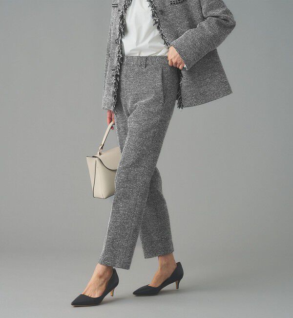 UNITED ARROWS「2トーン ツイードライク パンツ」|スラックス|BLACK