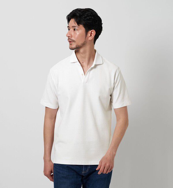 BEAUTY&YOUTH UNITED ARROWS「【WEB限定 WARDROBE SMART】ステイ クリーン ピケ スキッパー ポロシャツ【抗菌・防臭】」|ポロシャツ|