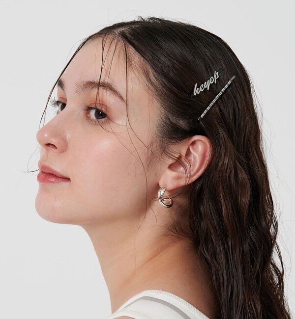 BEAUTY&YOUTH UNITED ARROWS「＜heyep＞ロゴ ラインストーン ヘアピン/4P」|その他|SILVER