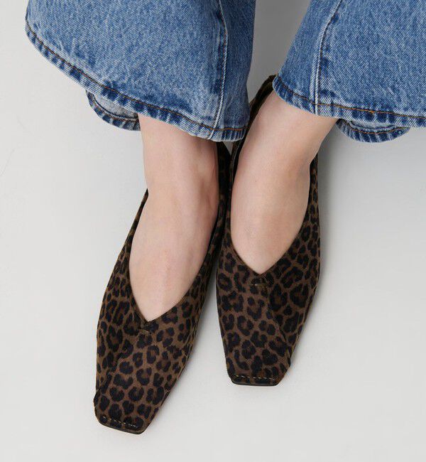 BEAUTY&YOUTH UNITED ARROWS「Vカット レオパード フラットシューズ」|バレエシューズ|
