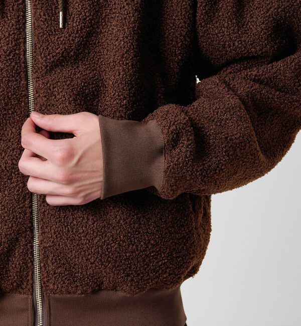 MONKEY TIME「ボアフリース フルジップ フーディー」|カーディガン|