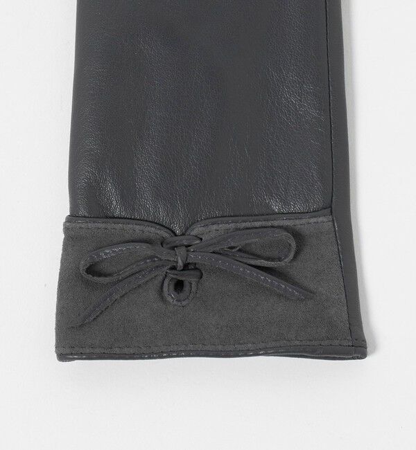 BEAUTY&YOUTH UNITED ARROWS「レザー&times;スエード コンビ リボン グローブ」|手袋|