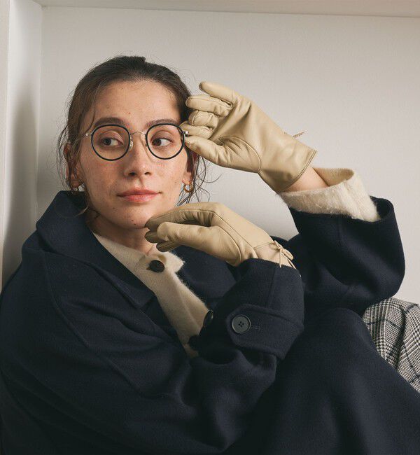 BEAUTY&YOUTH UNITED ARROWS「レザー&times;スエード コンビ リボン グローブ」|手袋|